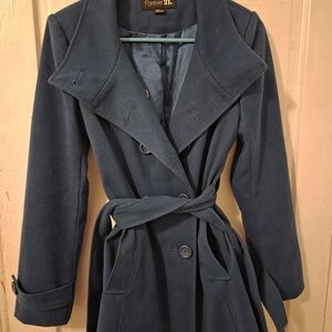 Forever 21 Deep Blue/Teal Trench Coat